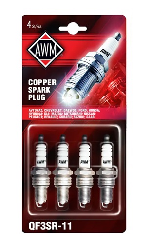 Свечи зажигания AWM QF3SR-11, медь, блистер (4 шт)