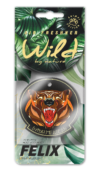 Ароматизатор бумаж. FELIX WILD BY NATURE Бурый медведь