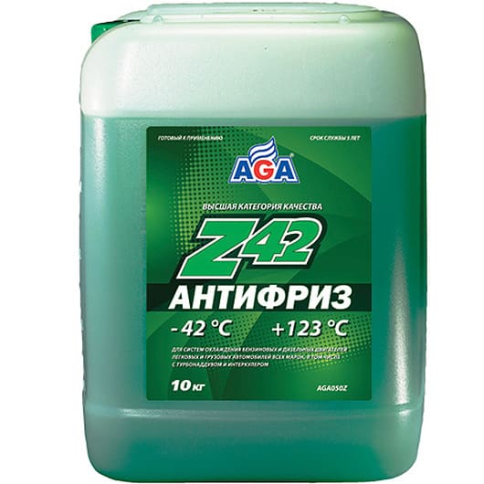 AGA050Z Антифриз зеленый -42С  10 кг