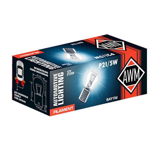 Лампа накаливания AWM W5W 12V 5W (W2.1*9.5d)