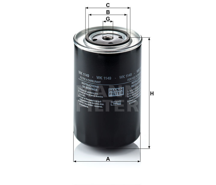 MANN-FILTER WK 1149 Фильтр топливный