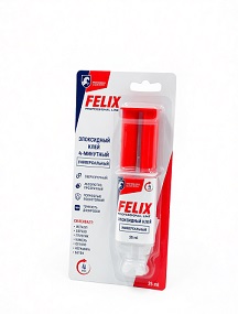 Клей эпоксидный FELIX (универсальный) 25мл, шприц.