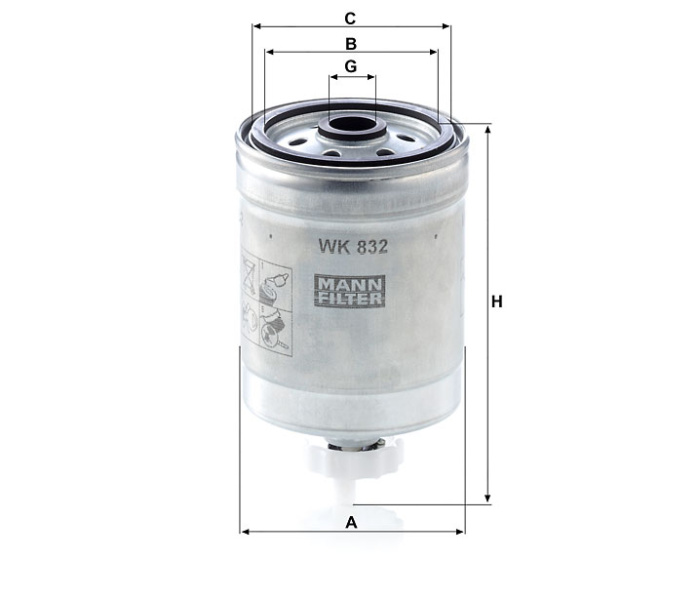 MANN-FILTER WK 832 Фильтр топливный