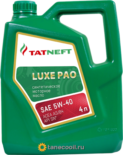 Масло моторное Татнефть LUXE PAO 5W-40 4л SN синтетическое