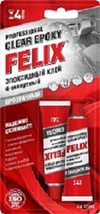 Клей эпоксидный FELIX (прозрачный), 2х17 мл.