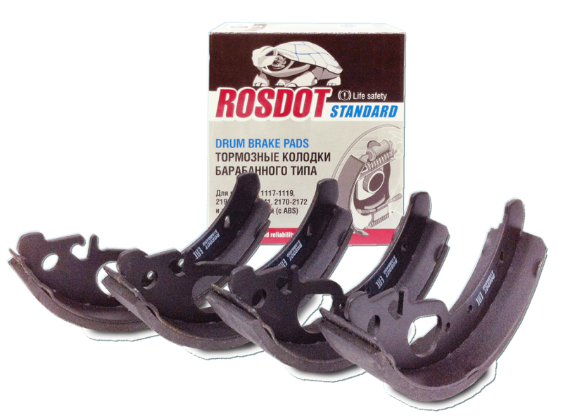 Тормозные колодки РОСДОТ барабанные Стандарт ВАЗ 1118 с ABS