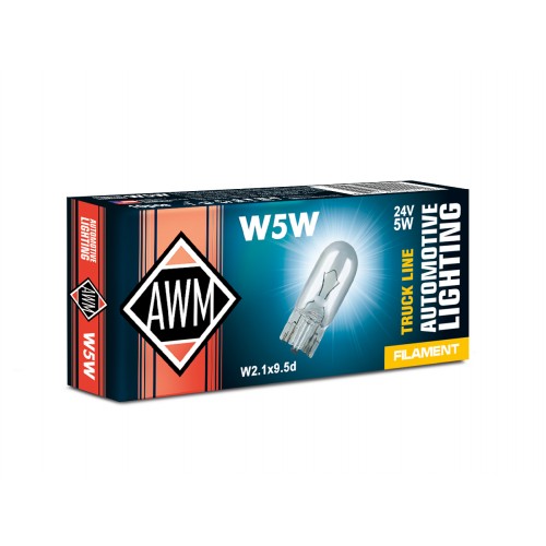 Лампа накаливания AWM W5W 24V 5W (W2.1*9.5d)