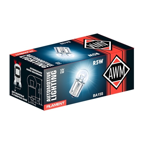 Лампа накаливания AWM R5W 12V 5W (BA15S)