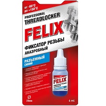 Фиксатор резьбы синий FELIX 6 мл.