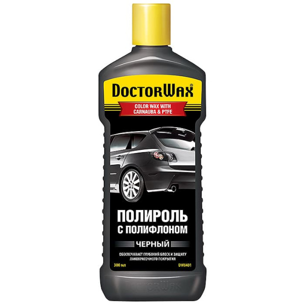 DW8401 Цветная полироль с полифлоном. Черная. 300мл