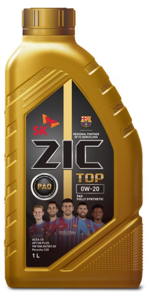Масло моторное ZIC TOP 0W-20 SN Plus, C5 1л