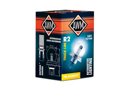 Лампа накаливания AWM R2 24V 75/70W (P45T)