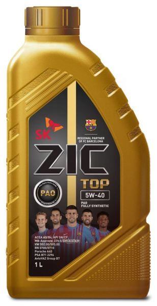 Масло моторное ZIC TOP 5W-40 SN/CF 1л