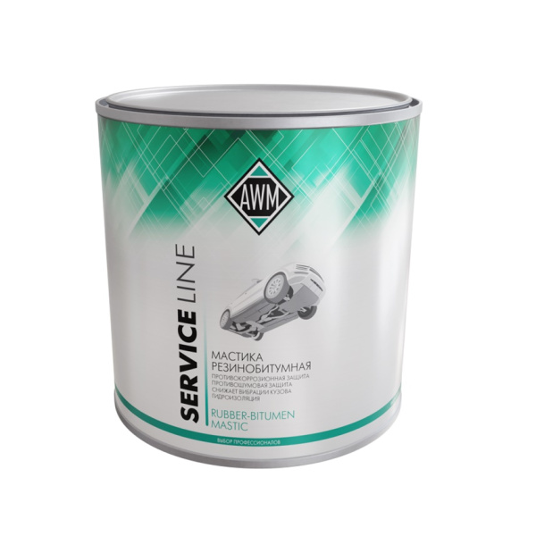Мастика резино-битумная AWM 2,2 кг, железная банка