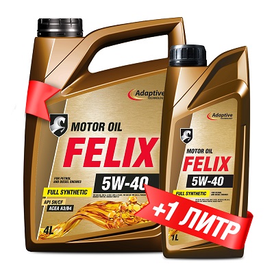Масло моторное FELIX 5W-40 A3/B4 SN/CF 4л + 1л Акция