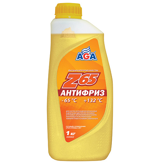 AGA042Z Антифриз желтый -65С  1 кг